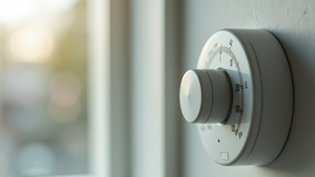 Thermostat and window weatherstripping showing low-cost home energy efficiency changes