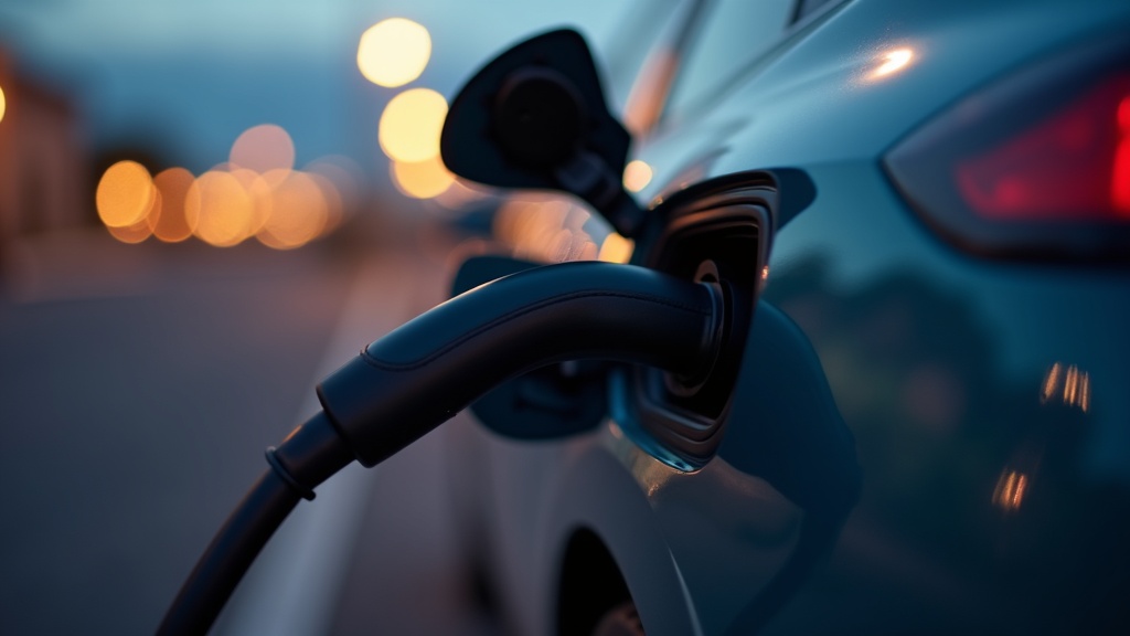 Electric vehicle charging port illustrating EV range and battery degradation over time