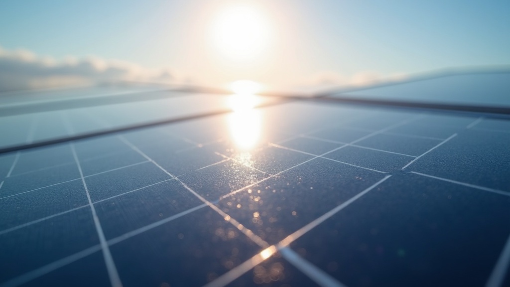 Close-up of a solar cell surface showing how a solar cell converts sunlight into electricity