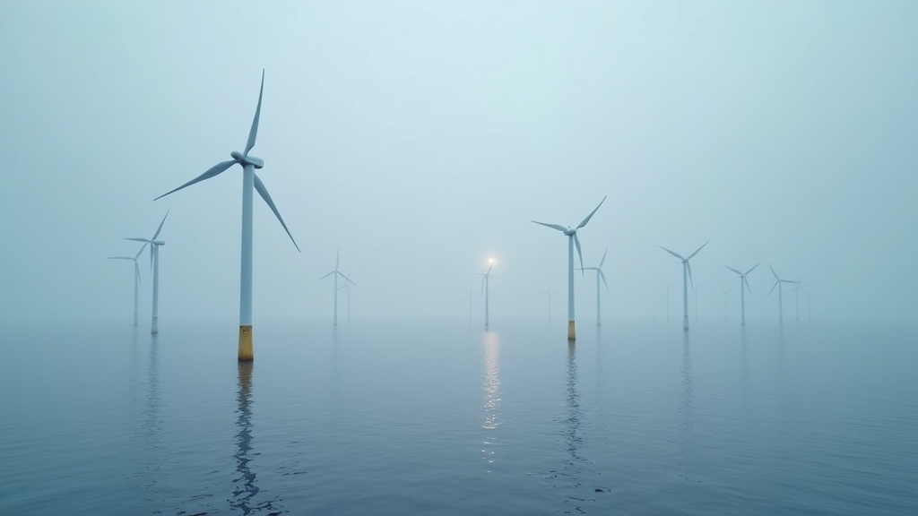 Offshore wind turbines standing in the ocean, illustrating offshore vs onshore wind differences