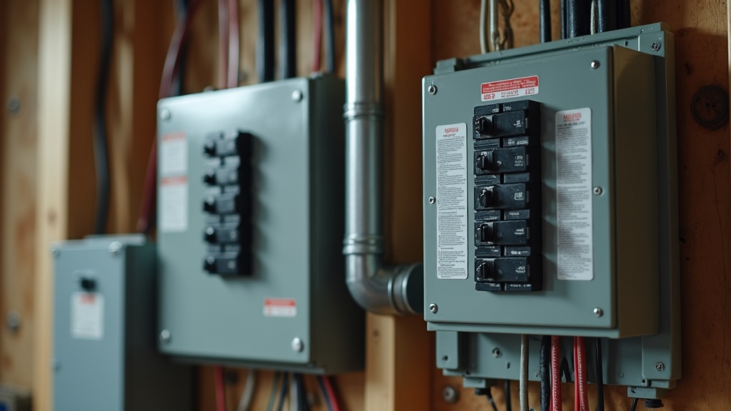Electrical subpanel showing backup circuits connected to a home battery system