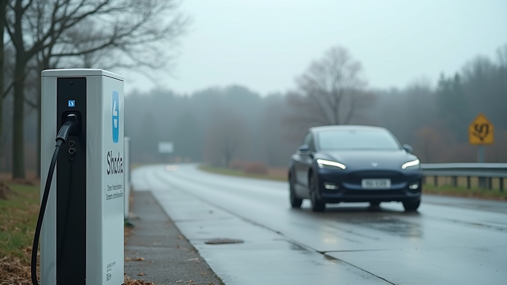 DC fast charging station used as part of a public EV charging network